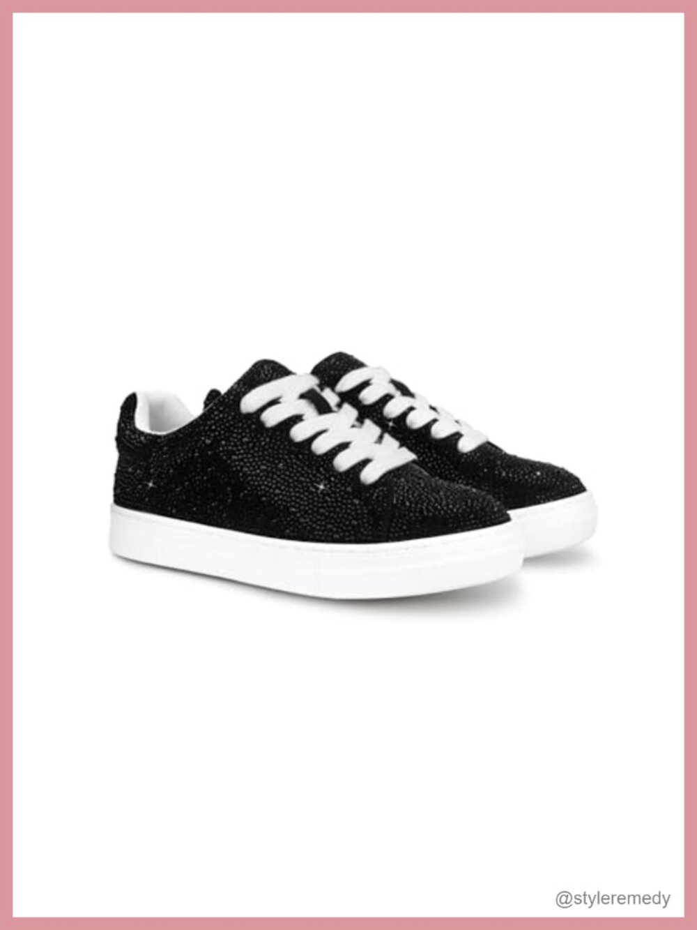 Rhinestone Lace Up Glitter Sneakers Platform Party Shoes